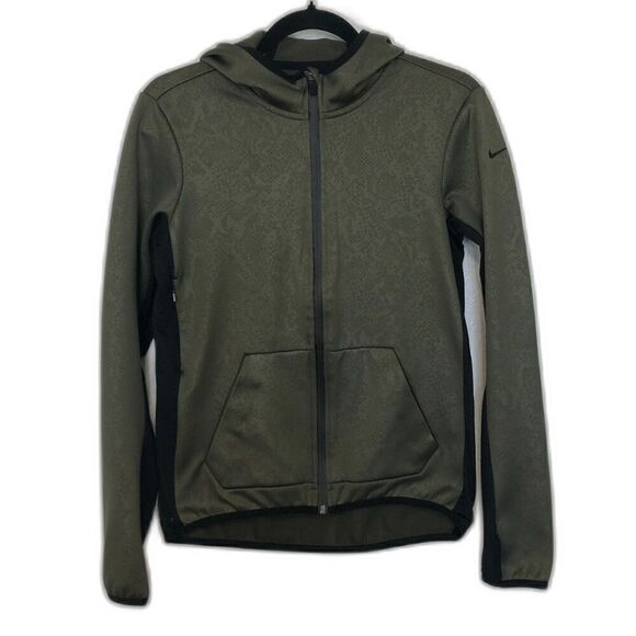 NIKE Sweatshirt Women's Size Small Green Black Vixen Therma-Fit Snake Print - Picture 13 of 13